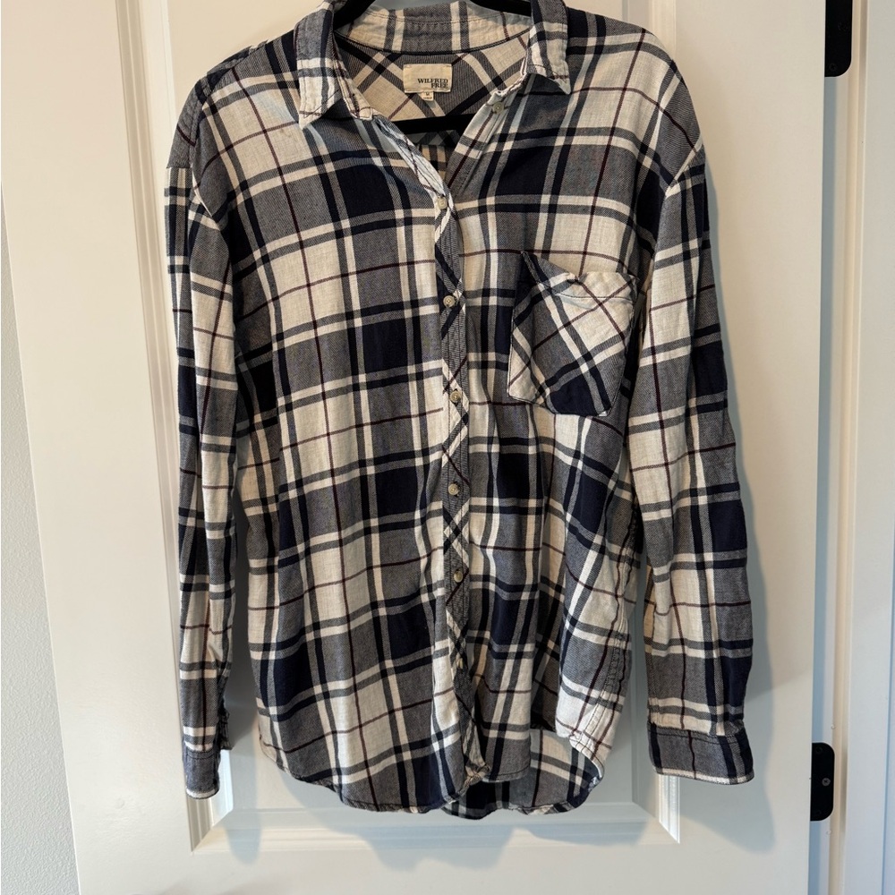 Wilfred Free Women’s Blue Plaid Flannel